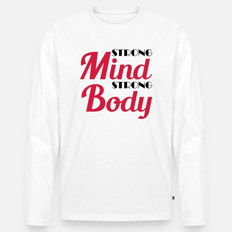 Strong mind, strong body - Männer Premium Bio Langarmshirt - Weiß