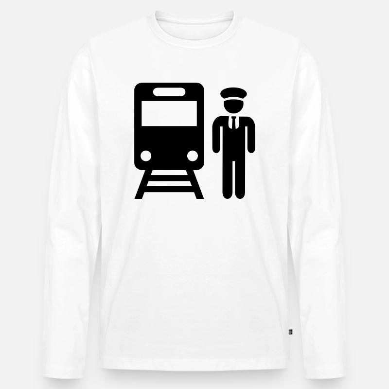 Lokführer - Männer Premium Bio Langarmshirt - Weiß