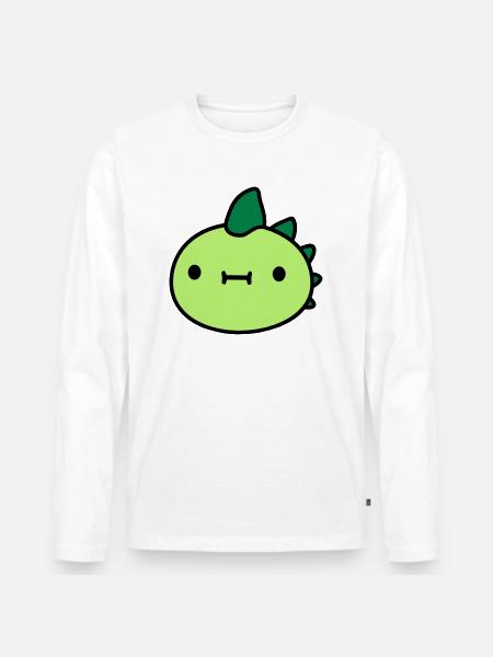 dinosaur head face - Men's Premium Organic Long Sleeve Shirt - white
