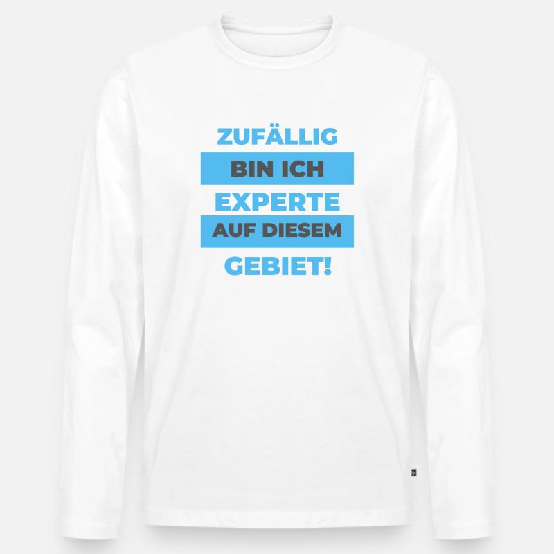 Experte - Männer Premium Bio Langarmshirt - Weiß