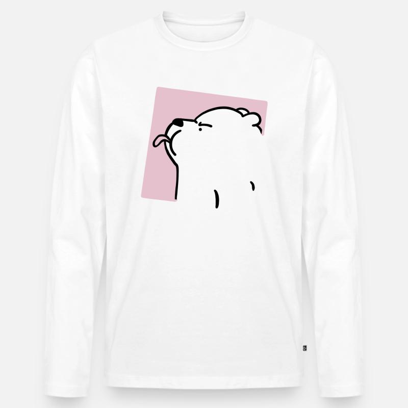 Frecher Bär - Männer Premium Bio Langarmshirt - Weiß