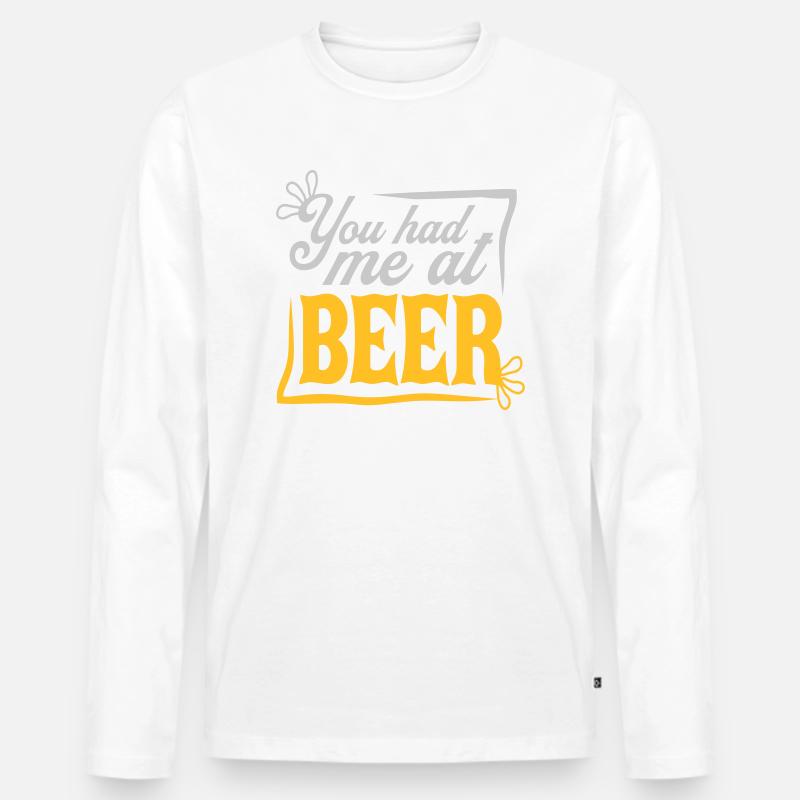 Bier Spruch Überredet - Männer Premium Bio Langarmshirt - Weiß
