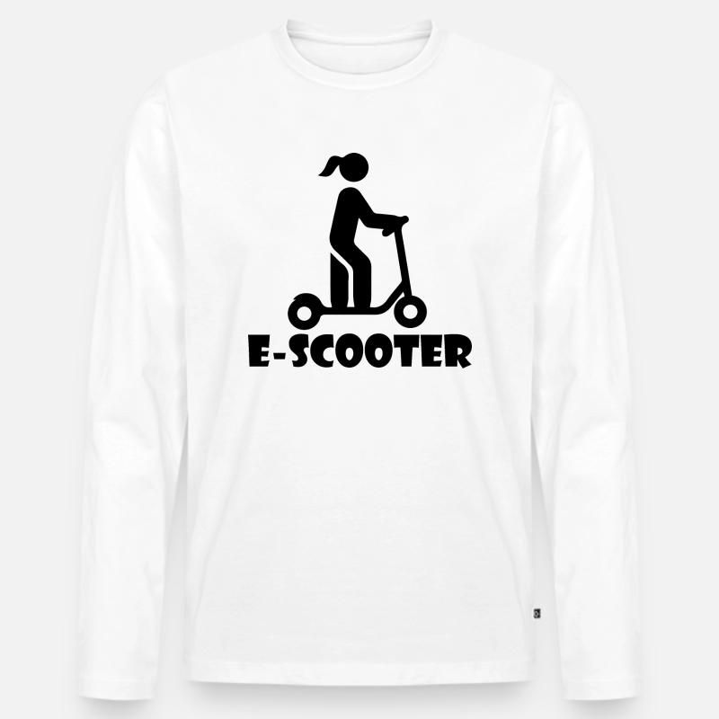 E-Scooter Roller Scooter - Männer Premium Bio Langarmshirt - Weiß