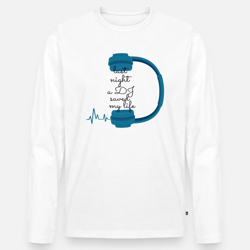 Dancing Dance Music - Männer Premium Bio Langarmshirt - Weiß