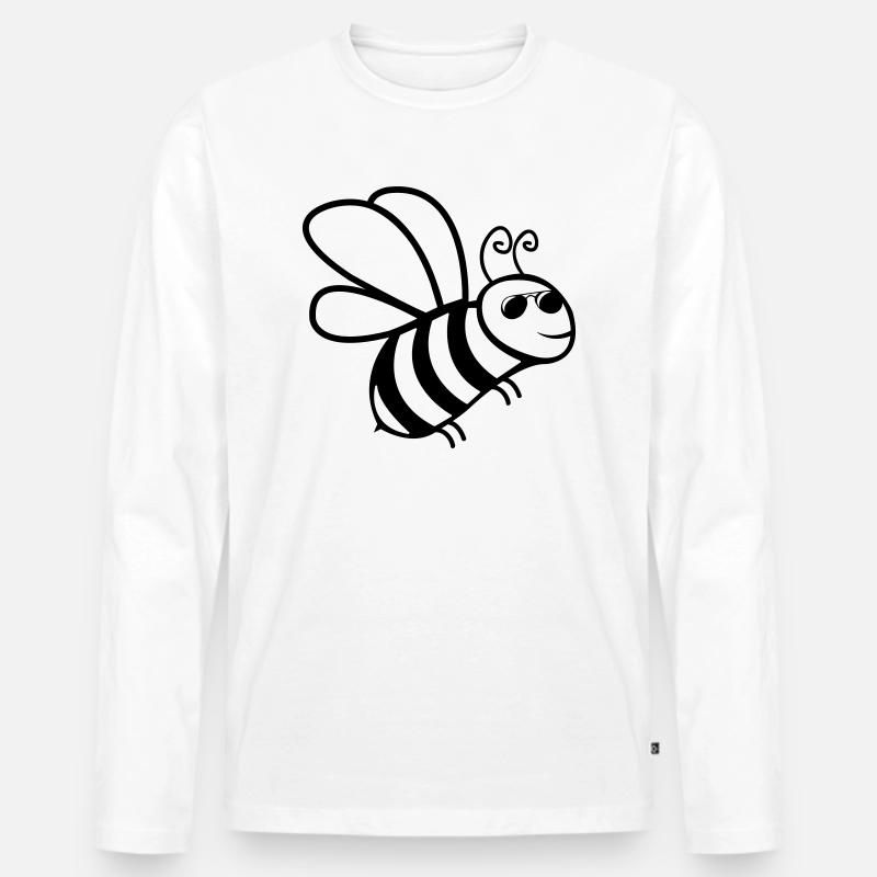 biene sonnenbrille - Männer Premium Bio Langarmshirt - Weiß