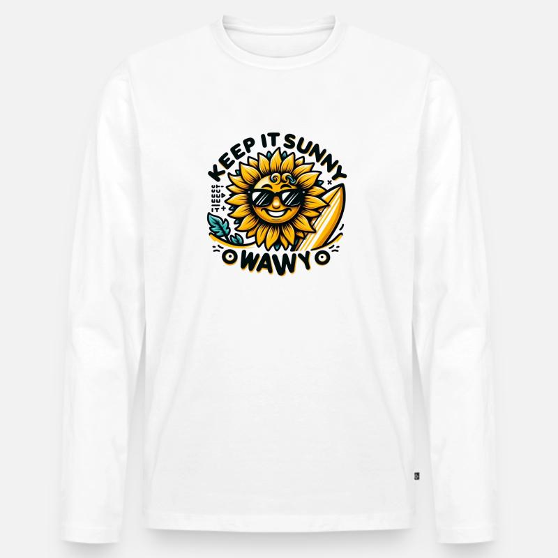 Keep it Sunny - Männer Premium Bio Langarmshirt - Weiß