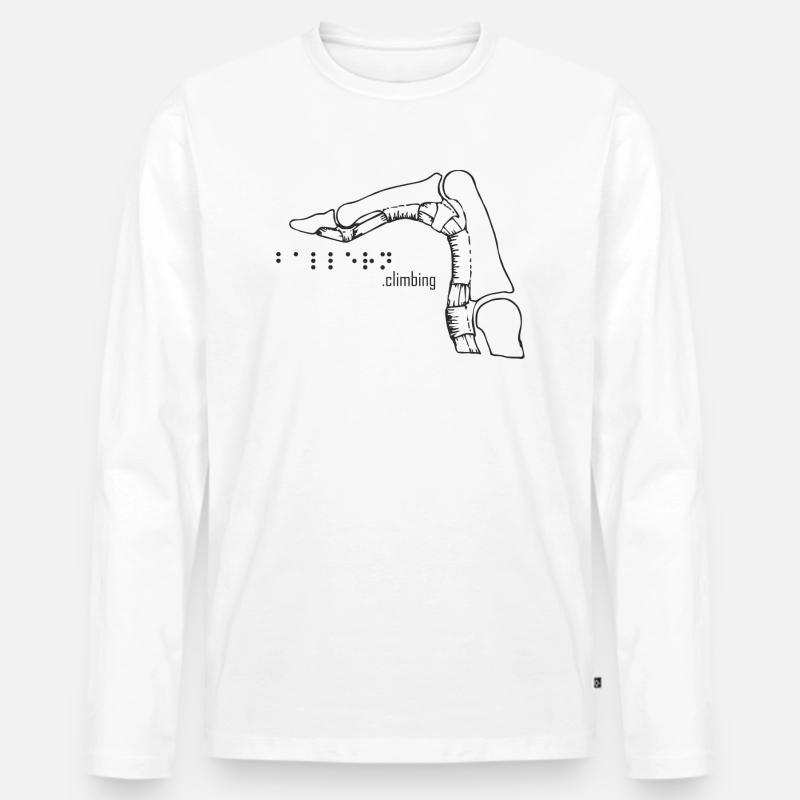 Crimp1 braille - Männer Premium Bio Langarmshirt - Weiß