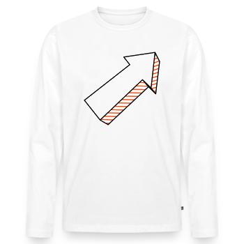 Flèche en 3D bicolore - T-shirt manches longues Premium bio Homme - blanc - Devant - Nico (187cm)