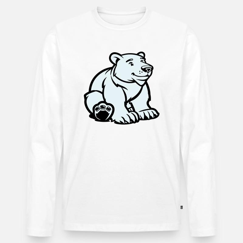 eisbär tier - Männer Premium Bio Langarmshirt - Weiß