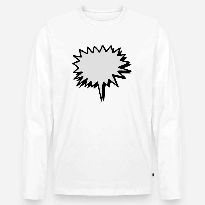 Schild - Männer Premium Bio Langarmshirt - Weiß