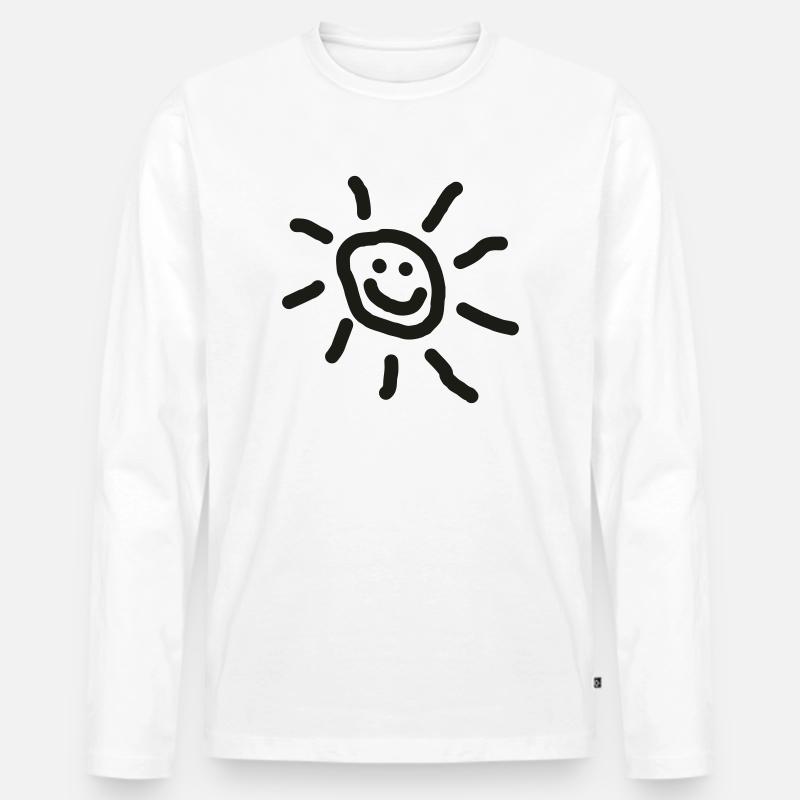 Sonne :-) - Männer Premium Bio Langarmshirt - Weiß