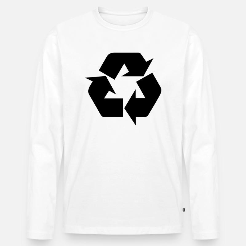 Recycler - Männer Premium Bio Langarmshirt - Weiß