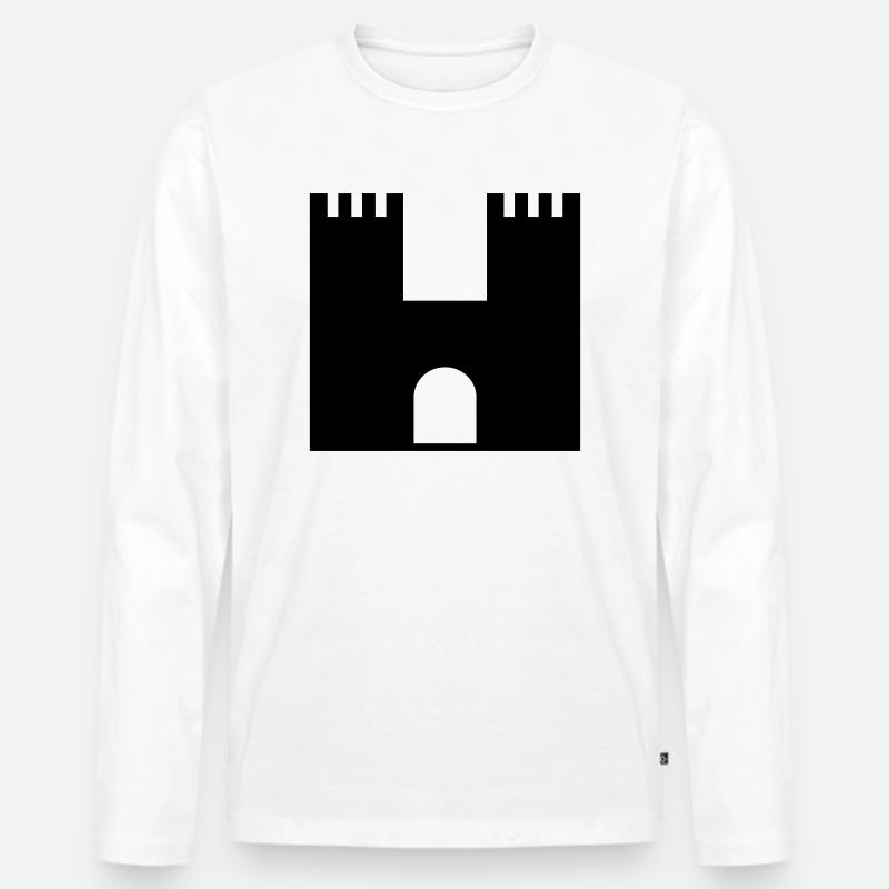 burg - Männer Premium Bio Langarmshirt - Weiß