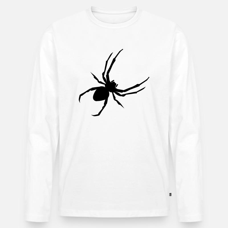 Spinne - Männer Premium Bio Langarmshirt - Weiß
