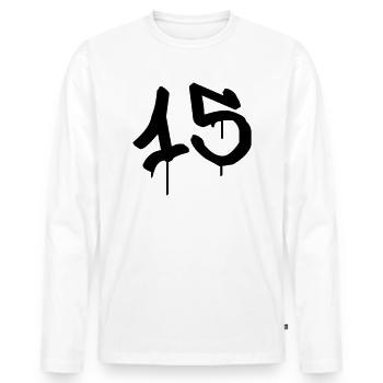 Graffiti: 15 - Men's Premium Organic Long Sleeve Shirt - white - Front - Nico (187cm)