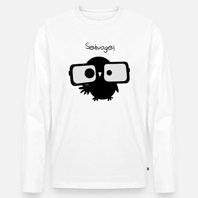 EULE // Sehvogel - Männer Premium Bio Langarmshirt - Weiß