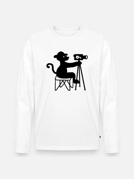 Kameramann - Männer Premium Bio Langarmshirt - Weiß