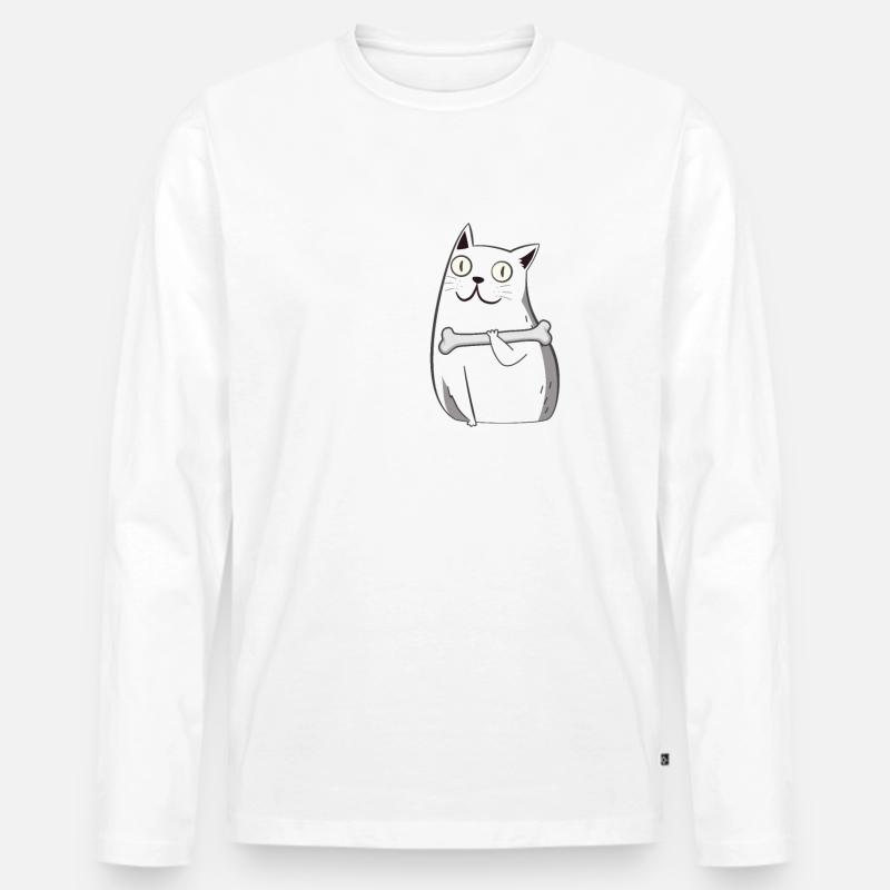 Katze Knochen Humerus - Männer Premium Bio Langarmshirt - undefined