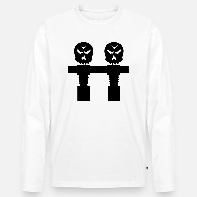 tischkicker - tischfußball - tischfussball - Männer Premium Bio Langarmshirt - Weiß