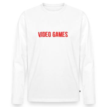 Jeux vidéo - T-shirt manches longues Premium bio Homme - blanc - Devant - Nico (187cm)