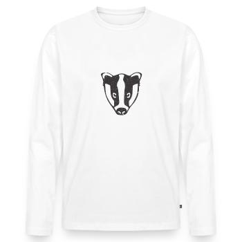 Dachs - Männer Premium Bio Langarmshirt - Weiß - Vorne - Nico (187cm)