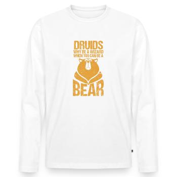 D20 Druids RPG Bear Gaming Gift - Men's Premium Organic Long Sleeve Shirt - white - Front - Nico (187cm)