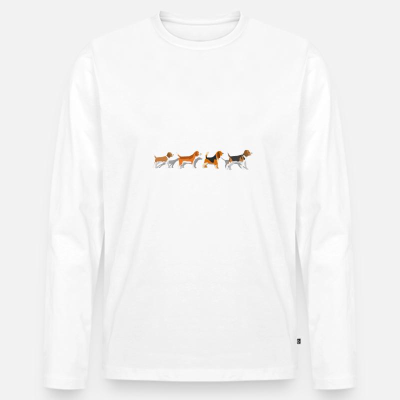 Beagle - Männer Premium Bio Langarmshirt - Weiß