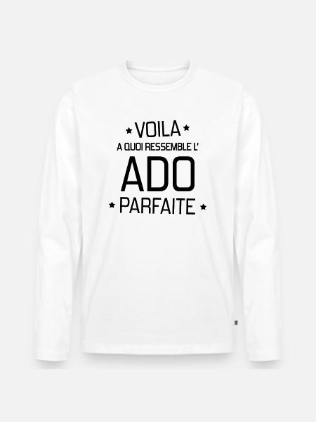 adolescent / enfant / ado / adolescente - T-shirt manches longues Premium bio Homme - blanc