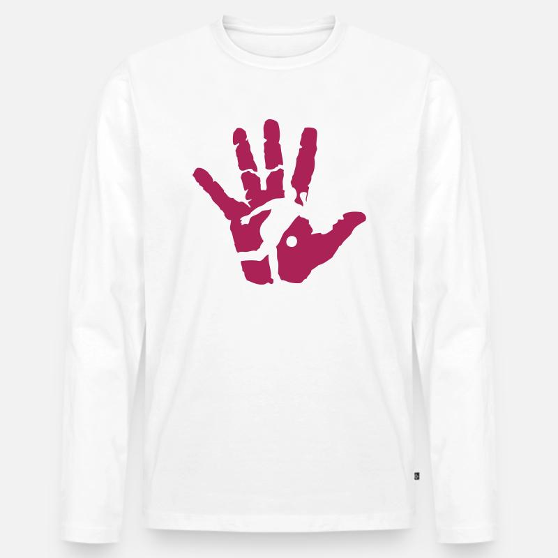 Hand bowling - Männer Premium Bio Langarmshirt - Weiß