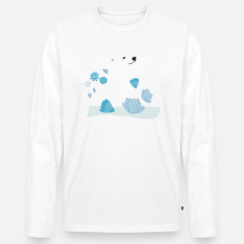 Eisbär - Männer Premium Bio Langarmshirt - Weiß