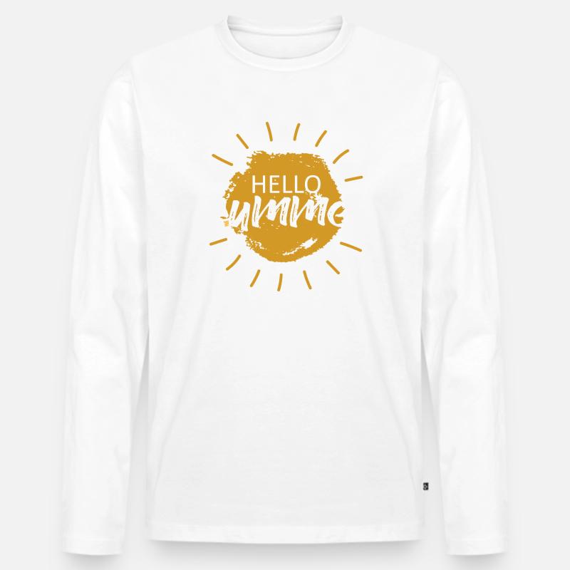 Hallo Sommer - Männer Premium Bio Langarmshirt - Weiß