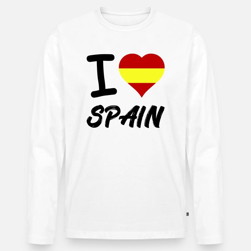 I Love Spain - Männer Premium Bio Langarmshirt - Weiß