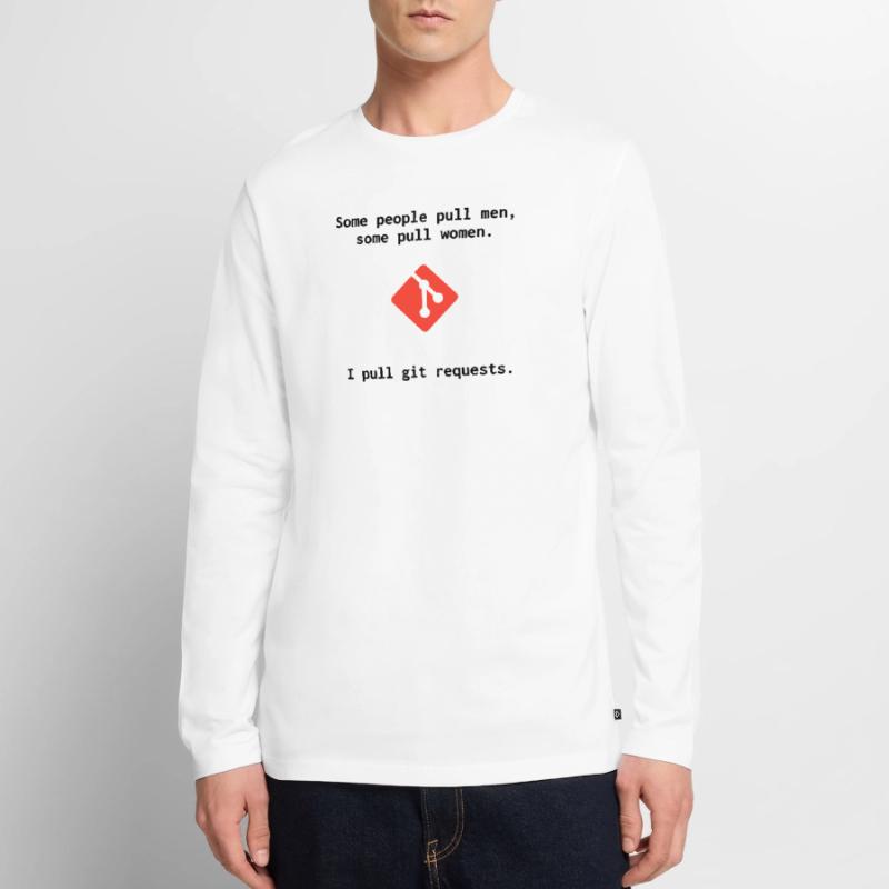 Git Witz - Pull Requests Männer Premium Bio Langarmshirt