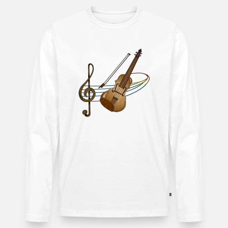 Geige - Männer Premium Bio Langarmshirt - Weiß