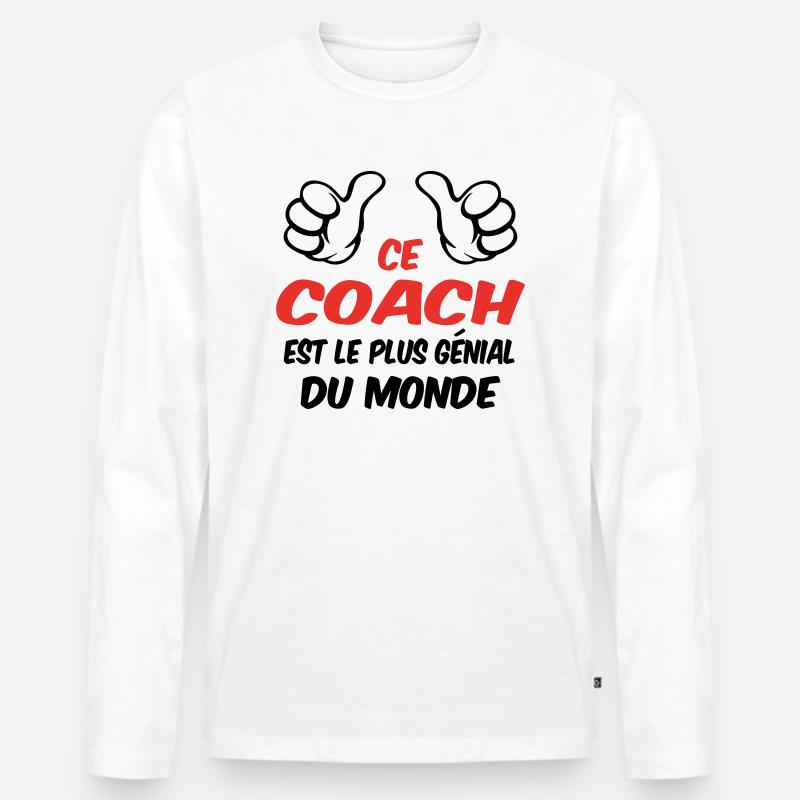 BESTER COACH - Männer Premium Bio Langarmshirt - Weiß