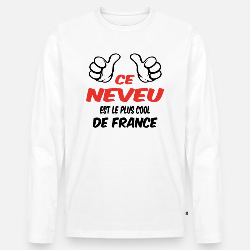 BESTER NEFFE - Männer Premium Bio Langarmshirt - Weiß