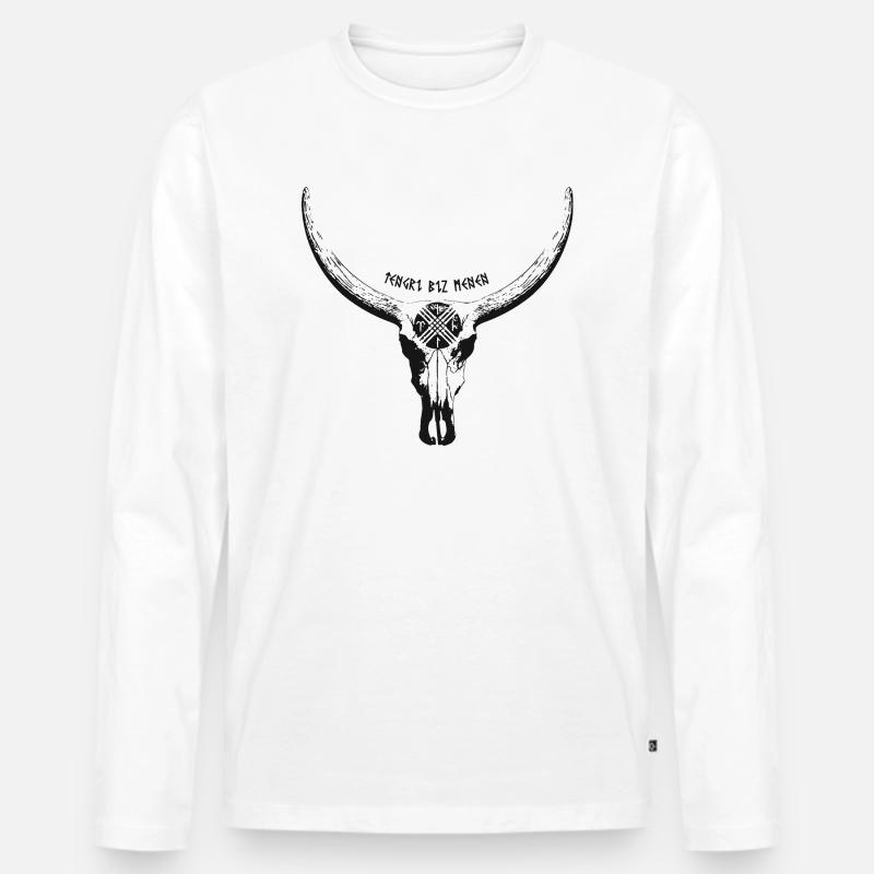 Tengri - Männer Premium Bio Langarmshirt - Weiß