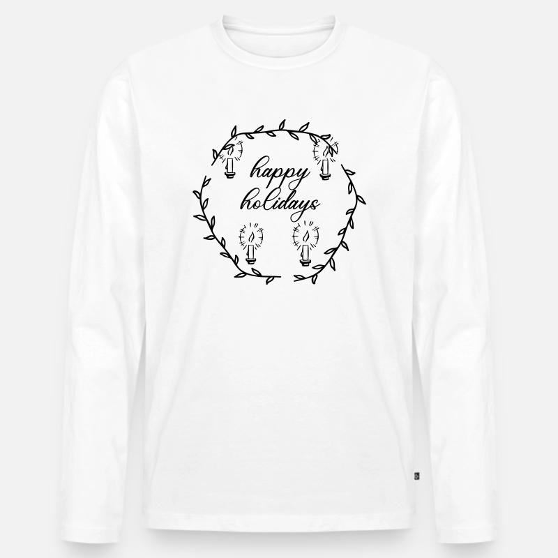 advent advetskranz happy holidays - Männer Premium Bio Langarmshirt - Weiß