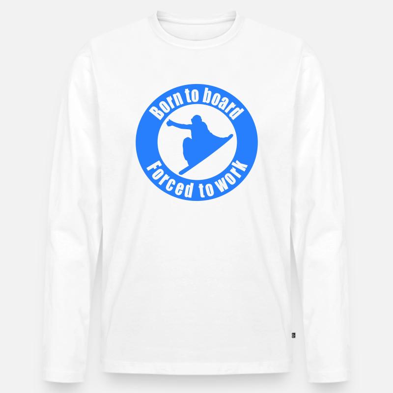 Snowboard - Männer Premium Bio Langarmshirt - Weiß