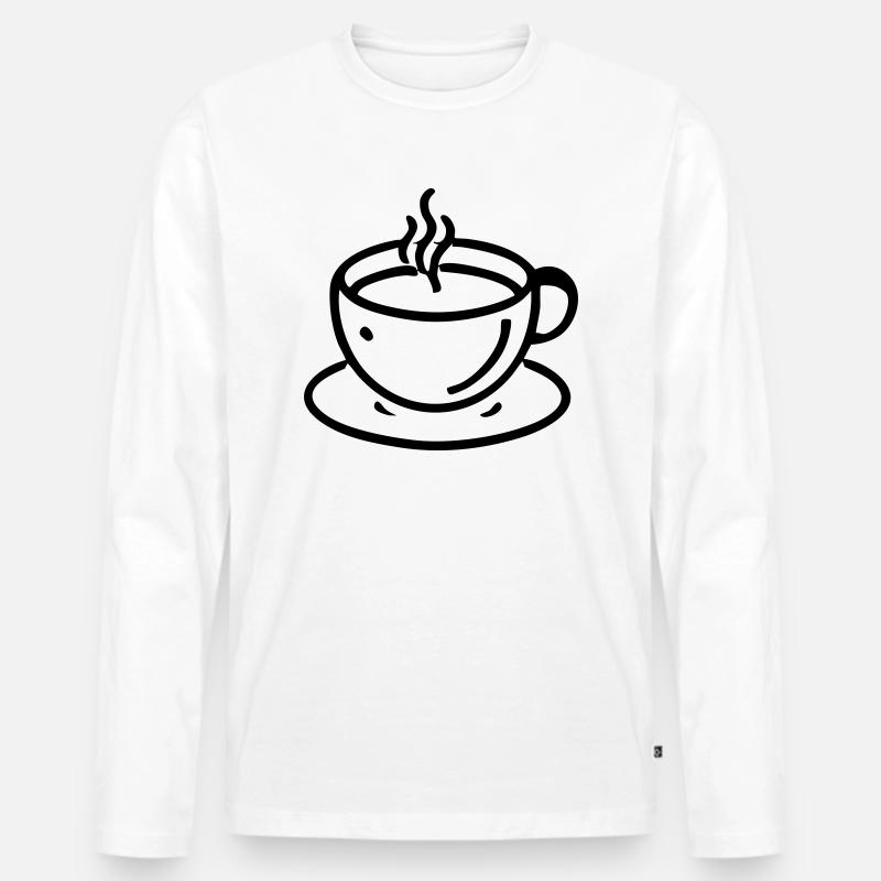 kaffeetasse Kaffee Tee - Männer Premium Bio Langarmshirt - Weiß