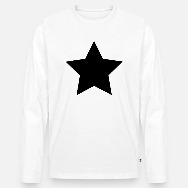 Stern - Männer Premium Bio Langarmshirt - Weiß