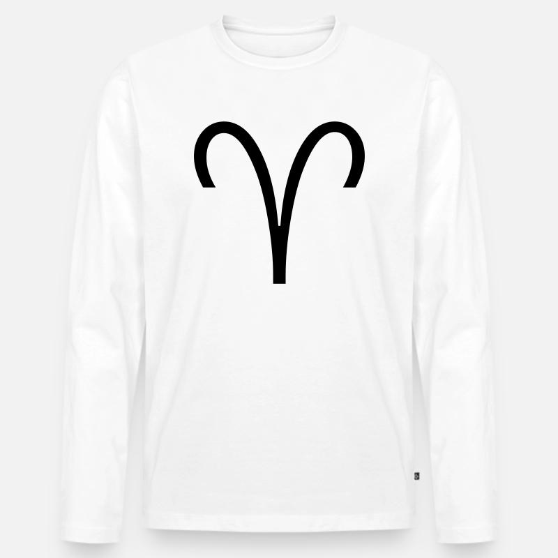 Widder - Männer Premium Bio Langarmshirt - Weiß