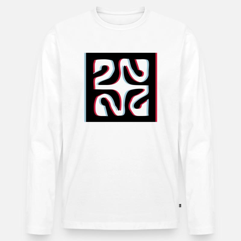 3d Diamant Tattoo - Männer Premium Bio Langarmshirt - Weiß