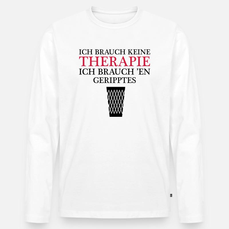 Therapy Gerippt Frankfurt - Männer Premium Bio Langarmshirt - Weiß