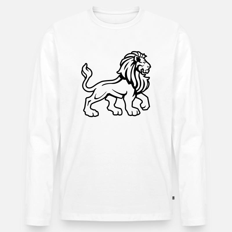 nerot lion1c - Männer Premium Bio Langarmshirt - Weiß