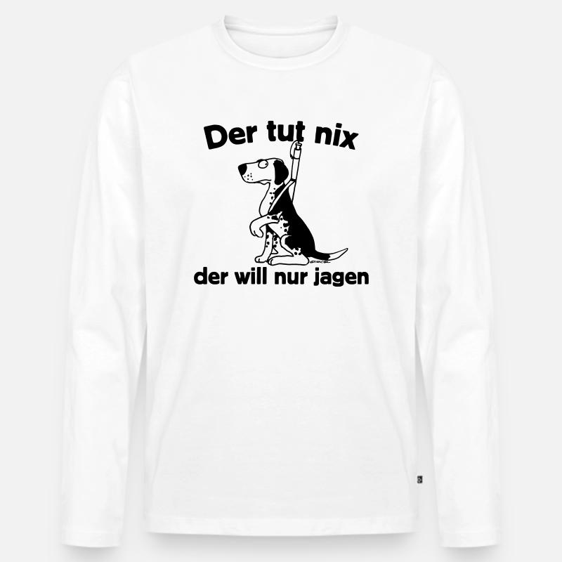 Tut nix - jagen - Männer Premium Bio Langarmshirt - Weiß