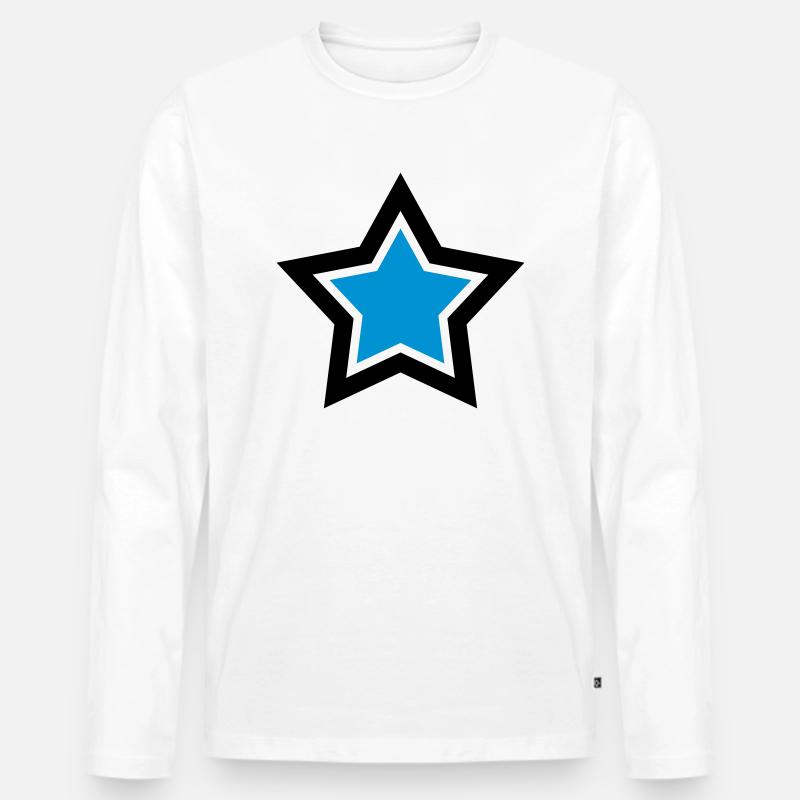 stern - Männer Premium Bio Langarmshirt - Weiß