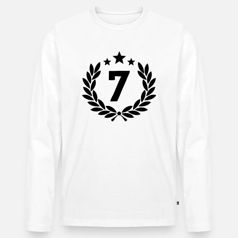 7. Jubiläum - Männer Premium Bio Langarmshirt - Weiß