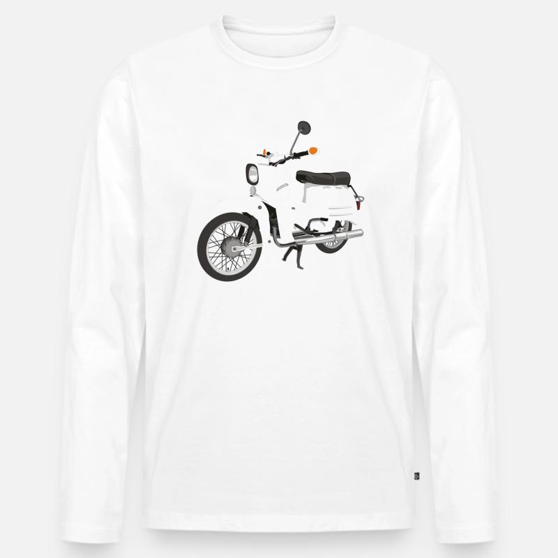 Simson Schwalbe - Männer Premium Bio Langarmshirt - Weiß