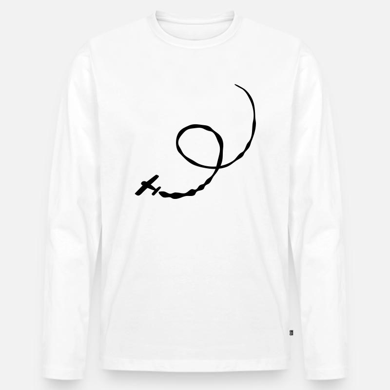 Stunt Flugzeug - Männer Premium Bio Langarmshirt - Weiß